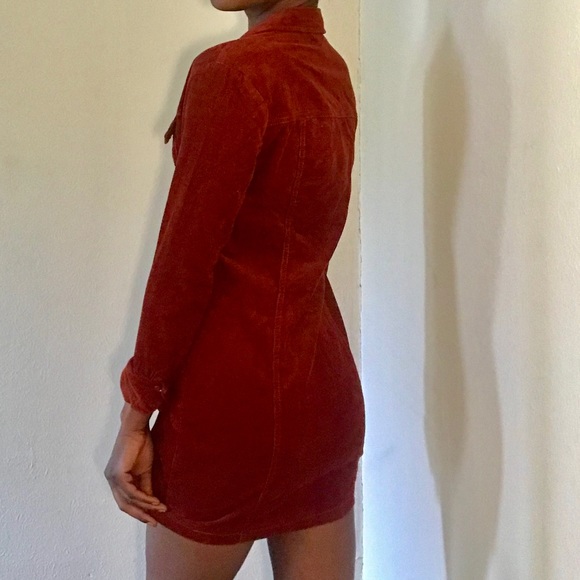 fall rust colored button down dress - Picture 3 of 3